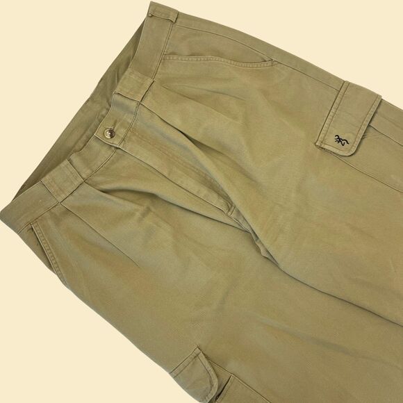 1990s Browning 36x34 hunting pants, vintage mens cargo style outdoor khaki pants - Picture 2 of 6